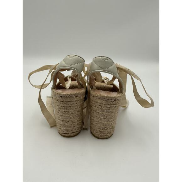 Gucci Platform Matelass� White Leather Espadrille Sandal Size 9 - Picture 3 of 4